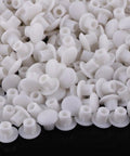 Must Have 1000 Pieces White Hinge Hole Plugs For Furniture And Home Improvement, Hole Covers for screws in a scattered view.