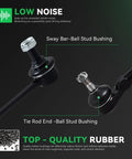 Close-up of sway bar and tie rod end components from Front End Suspension Kit for Dodge Grand Caravan 08 20 and Chrysler Town and Country 08 16 and Routan 09 11 and Ram CV 12 15 Includes 2 Front Lower Control Arms With Ball Joints, 2 Sway Bar Links, And 4 Tie Rod Ends.