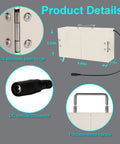 Dual Fan Soldering Fume Extractor With H13 HEPA Filter, 3200 RPM Smoke Absorber detailing hinge, DC connector, and handle