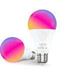 WiFi Smart LED Bulbs 1600 Lumen 16W 150W Equivalent E26 A19 Dimmable Lit Full Color Changing Lights Works With Alexa And Google Home No Hub Needed 2 Pack