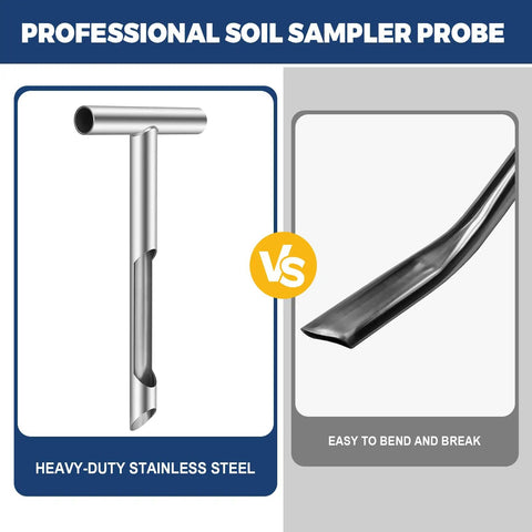 12 Inch Stainless Steel Soil Core Sampler Probe With T Handle Pro Grade Heavy Duty Garden And Farm Soil Testing Tool