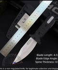 Folding Hunting Knife With D2 Steel Blade And Non Slip G10 Handle For Outdoor Tactical Camping And Survival Use measured with ruler