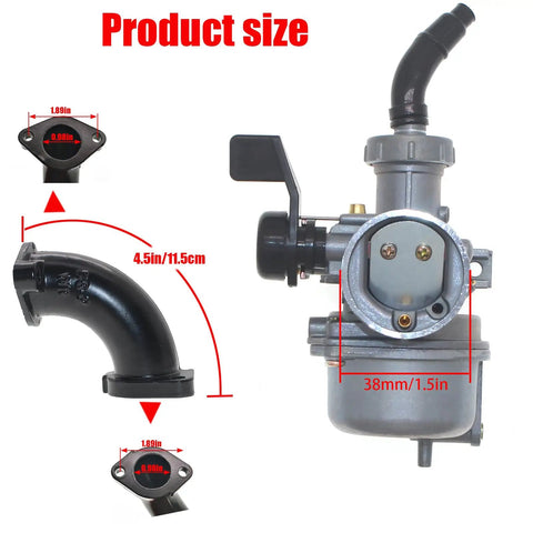 22mm PZ22 Carburetor dimensions for SSR 125cc 110cc TaoTao DB14 DB24 ATV dirt bikes with easy install and reliable throttle response