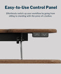 Easy-to-use control panel of Vari Pro Plus 36 Electric Standing Desk Converter in stylish walnut finish for ergonomic adjustments.