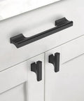 10 Pack 5 Inch Matte Black Cabinet Handles For Kitchen And Bath, Cabinet Pulls And Drawer Front Hardware, 128mm Length, installed view