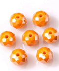 Quality Heavy Duty Loose Faceted Crystal Glass Beads To Spice Up Your DIY Gear Total Banger Sparkling Spacer Stones, orange.