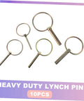 10 Piece Heavy Duty Lynch Pin Set With Spring Loaded Ring Locking Pins For Trailer Hitches And Farm Equipment Industrial Grade Retaining Pins To Secure Attachments On Tractors And UTVs, 10pcs