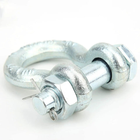 Heavy Duty Bow Anchor Shackle For Ship Lifting 2T To 6.5T Galvanized Alloy Steel Hardware Tool With Nut close-up view.