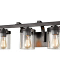 Oil Rubbed Bronze 3 Light Bathroom Vanity Light Fixture With Clear Glass Shades Dope Industrial Style Wall Mount Bath Lighting