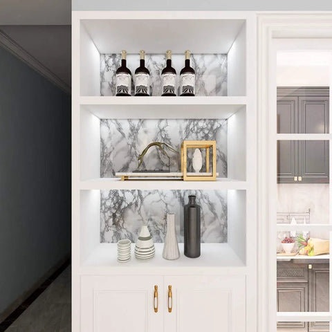 Gray Marble Peel And Stick Contact Paper For Cabinets Desks Tables And Shelves Self Adhesive Vinyl Film 36x160 Inches Remov