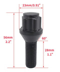 Heavy Duty Wheel Lug Studs Kit For BMW E30 E36 E46 E82 E87 E90 E91 E92 Ultimate Car Bolts Replacement Hardware Fit Perfect To Keep Your Rides Rock Solid And Ready To Roll, 56mm stud