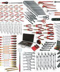 Heavy Duty Mechanics Tool Set With 286 Piece Metric Assortment Rolling Cabinet Sockets Wrenches Ratchets And Deep Drive Bit Kits For Serious Shop Gurus And Weekend Warriors Kickass Reliability, organized in a red rolling cabinet.