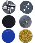 Grinding heads for Walk Behind Concrete Floor Grinder With 12 Grinding Heads, showcasing various designs for surface prep.