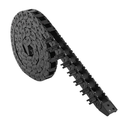 Black 10x11mm Drag Chain Semi Enclosed Adjustable Cable Carrier, 1M Flexible Nested Drag Chain for 3D Printers, CNC Routers