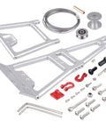 One Tenth Scale RC Tow Rig Crane Kit For Crawler Rigs Beefed Up Heavy Duty Winch Stent Wrecker With Trailer Hook Fits TRX4 SCX10 II Capra LCG Chassis DIY Parts Update In Silver Expandable Width For Off Road RC Builds