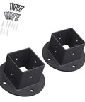 Heavy Duty Metal Post Base Anchors For Fence Railings Privacy Panels Gazebos Pergolas And Mailbox Brackets with screws for installation
