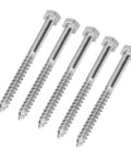 Self Tapping Hex Lag Screws, 304 Stainless Steel, Half Thread, A2-70 High Hardness, Built Tough Wood Screws displayed side by side.