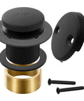 Heavy Duty Solid Brass Tub Drain Kit With Matte Black Finish And Universal Fit For Quick Bathroom Upgrades No Sweat Installation, showing components.