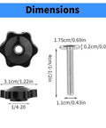 Dimensions of star knob and bolt from 10 Set 1/4-20 T-Track Knob Kit With Plastic Star Knobs, Carbon Steel 1-1/2 Inch T-Bolts And Stainless Washers
