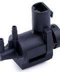 Automotive 4x4 hub lock actuator, black plastic with dual vacuum ports and a plug-style electrical connector