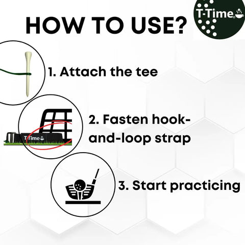 Golf Tee Anchor Leash And Tether Keeps Tees In Place For Driving Range And Simulator Practice With 1 Strap And 3 Silicone Strings