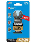 Badass Reciprocating Saw Blades One Three Eighth Inch Carbide Tipped Titanium Coated Metal Cutter Rips Clean Through Rusted Bolts Copper Pipes And Nail Embedded Lumber Like A Boss Two Pack in packaging showing 2 pieces.
