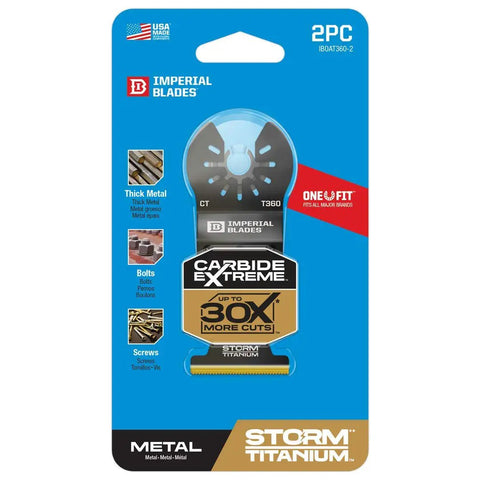 Badass Reciprocating Saw Blades One Three Eighth Inch Carbide Tipped Titanium Coated Metal Cutter Rips Clean Through Rusted Bolts Copper Pipes And Nail Embedded Lumber Like A Boss Two Pack in packaging showing 2 pieces.