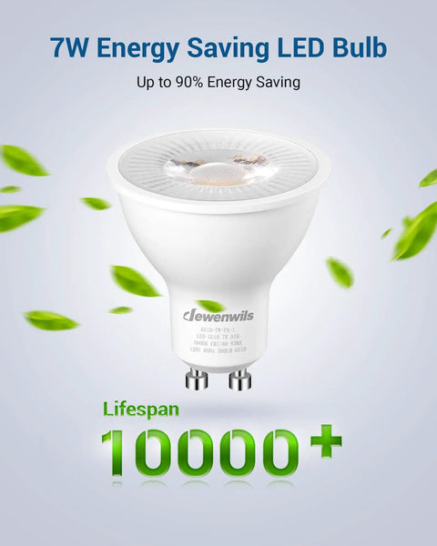 GU10 LED Dimmable Bulb 5000K Daylight For Track Lighting, 500 Lumens, 7W 50W Equivalent Long Lasting 10,000 Plus Hours