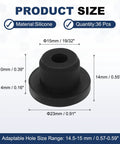 36 Pack T Shaped Silicone Plugs For 14.5 To 15 Mm Holes 15.3 Mm Diameter 19 32 Inch Snap In Hole Seals with dimensions