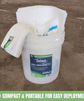 8 Gallon Liquid Spill Response Kit With Absorbent Powder, Containment Socks And Mats Portable Oil Chemical And Water Cleanup