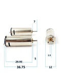 Two Pack N60 Mini Carbon Brush DC Motor High Speed 11,000 RPM for Hobby Models and DIY Projects, dimensions with grid view