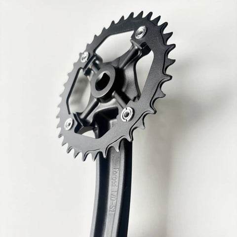 Square Taper Mountain Bike Crankset With 34T Chainring 170Mm Crankarms 104 BCD 4Mm Chainring Thickness CNC Aluminum Alloy Bottom Crankset For Single Speed MTB And Road Bikes Not For Multi Speed Bicycles