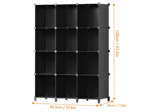 12 Cube Storage Organizer Closet System For Home And Kids Room Portable Clothes Shelves with dimensions
