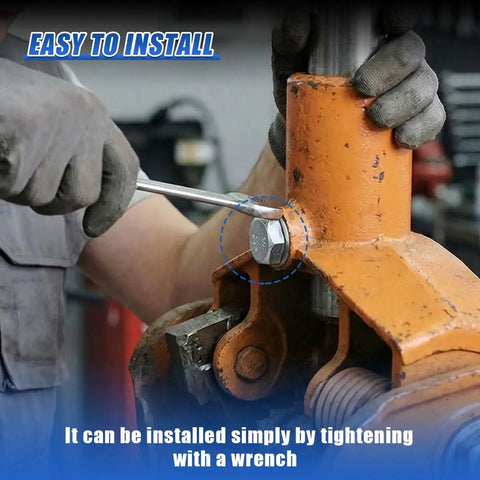 Heavy Duty Car Floor Jack Handle Bolts For 3 Ton And 4 Ton Hydraulic Jacks being tightened with a wrench for easy installation.