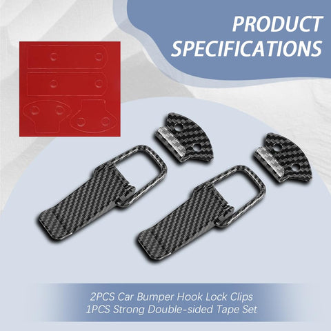 Two Pack Car Bumper Clips Quick Release Kit For Front And Rear Bumpers durable metal fasteners with hook lock and tape set