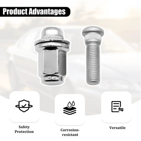 Sturdy 8PCS M12 Lug Nut Kit For Toyota ES250 Pickup RX300 Steel Wheel Studs Fitment OEM 90942-01058 Heavy Duty Hub Screws Replacement Hardware That Totally Nails It, steel wheel stud close-up