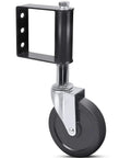 Gate Wheels For Wooden And Metal Gates With Hidden Spring Load Quiet Smooth Movement Beefy Heavy Duty 250 Lbs Capacity 5 Inch Black Caster