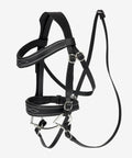 Hobby Horse Toy Competition Bridle in Black with Padded Leather Browband and Noseband, Interchangeable Details, Adjustable Fit