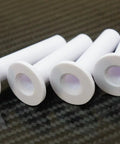 Adjustable Bed Frame Guard Rail Insert Sleeve Collar For Leggett And Platt Durable Plastic Replacement Kit No Tools Required Easy Push In Installation Restores Smooth Guide Action And Fits Most Beds, four white plastic inserts on black background
