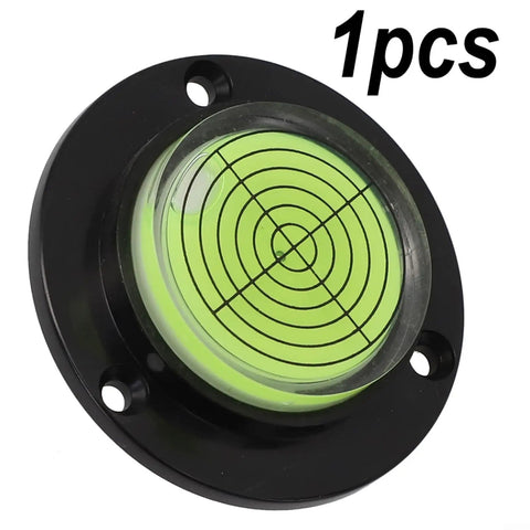 Micpointik Round for spirit Level Bubble with clear green liquid and circular black base for accurate leveling.