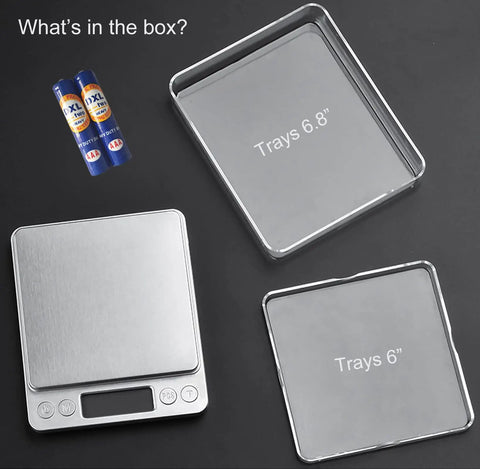 Ultra Precise Digital Kitchen Scale With Backlit Display, 0.001 Oz And 0.01 g, 500 g Capacity, Tare Function, 2 trays, batteries