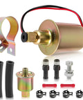 Universal 6 Volt Inline Electric Fuel Pump With Installation Kit 5-8 PSI Five Sixteenth Inch Inlet And Outlet Plug And Play Ready