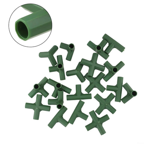 20 Pcs Heavy Duty PP Garden Frame Connectors For 11mm PVC Pipe Structures Outdoor Flower Stand Fittings Greenhouse Bracket Joints DIY Assembly Kit Weatherproof Durable Pro Grade Mixed Pack