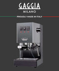 Classic Evo Pro Grade Espresso Machine With Industrial Grey Finish Made In Italy Compact Size 9 Bar Extraction