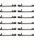 12 Pcs Early 2-Inch Double Loop Drawer Slide Retaining Clips for toolbox drawers shown in silver, universal fit.
