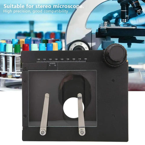 Manual XY Gliding Table Stage For Microscopes Pro Grade Aluminum Alloy Measuring Stand With Removable Platform Smooth Cross Travel Durable Easy Setup Precise Positioning For Lab And Desktop Microscope Work on stereo microscope
