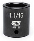 1-1/16 impact socket from 39 Piece Half Inch Drive 6 Point Impact Socket Set Standard And Deep SAE Black Oxide Finish