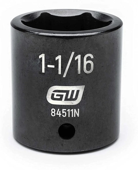 1-1/16 impact socket from 39 Piece Half Inch Drive 6 Point Impact Socket Set Standard And Deep SAE Black Oxide Finish