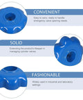 Beefy Aluminum Alloy Gas Cylinder Valve Handle With Anti Slip Grip Replacement showcasing blue hexagonal knob design