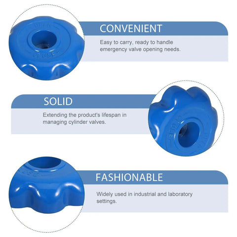 Beefy Aluminum Alloy Gas Cylinder Valve Handle With Anti Slip Grip Replacement showcasing blue hexagonal knob design